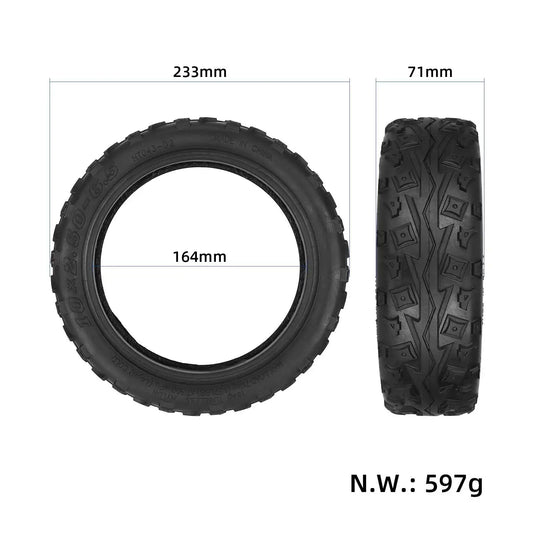 10 Inch 60/70-6.5 Tubeless Tire For Ninebot Max G30 Electric Scooter 10x2.50-6.5 Rubber Tire Off-road Tyre Replace Scooter Parts