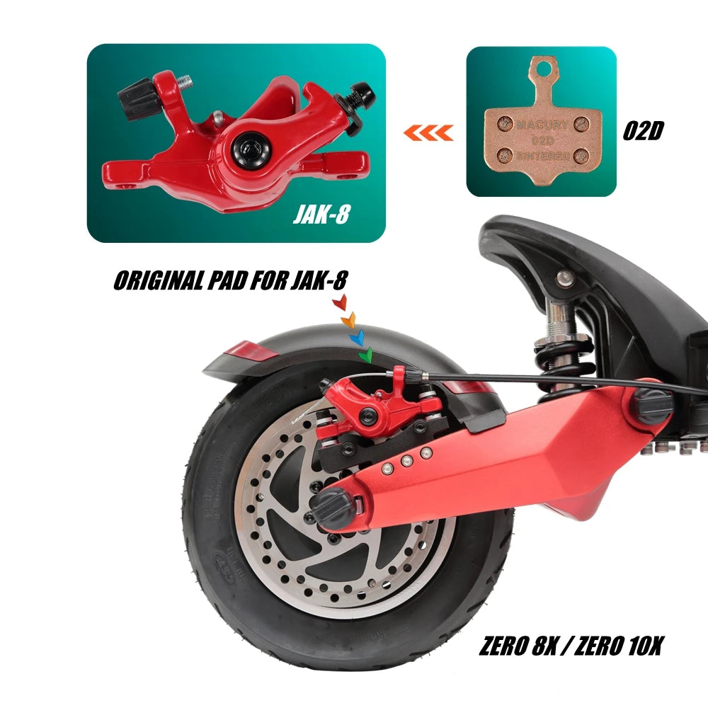 02D Sintered Disc Brake Pad for NUTT ZOOM XOD JAK SHIMANO Caliper for ZERO VSETT DUALTRON KAABO KUGOO TEVERUN Electric Scooter