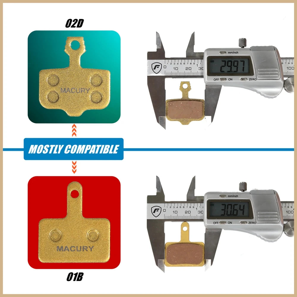 02D Sintered Disc Brake Pad for NUTT ZOOM XOD JAK SHIMANO Caliper for ZERO VSETT DUALTRON KAABO KUGOO TEVERUN Electric Scooter