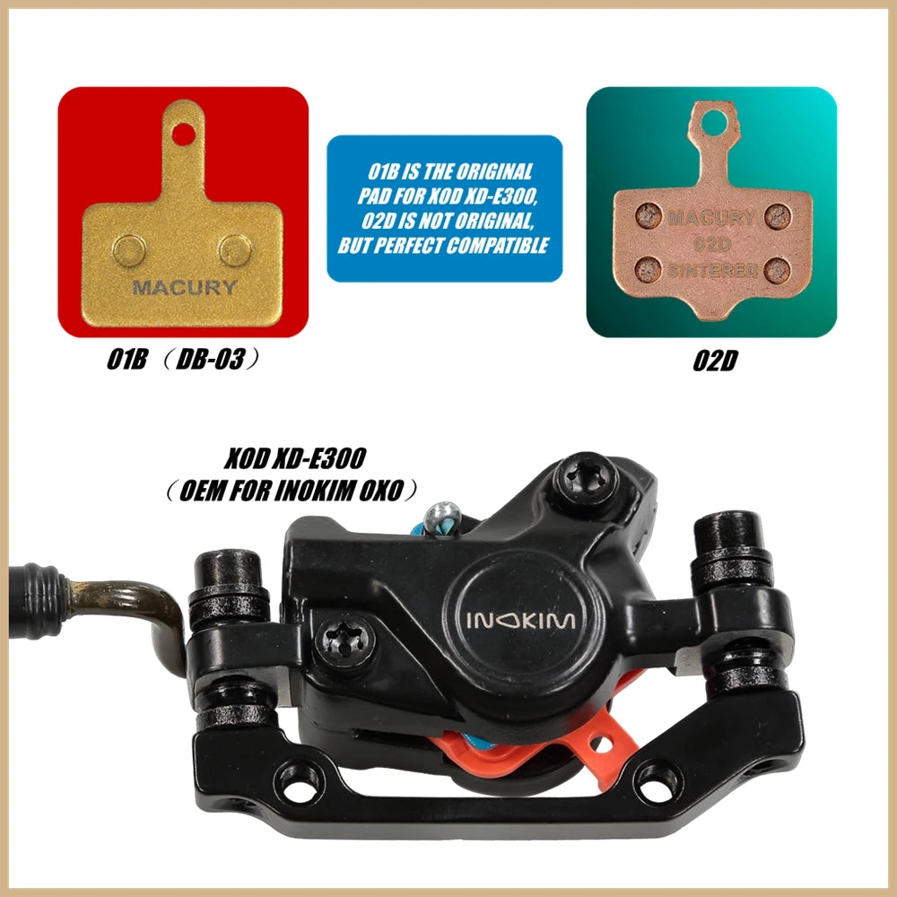 02D Sintered Disc Brake Pad for NUTT ZOOM XOD JAK SHIMANO Caliper for ZERO VSETT DUALTRON KAABO KUGOO TEVERUN Electric Scooter