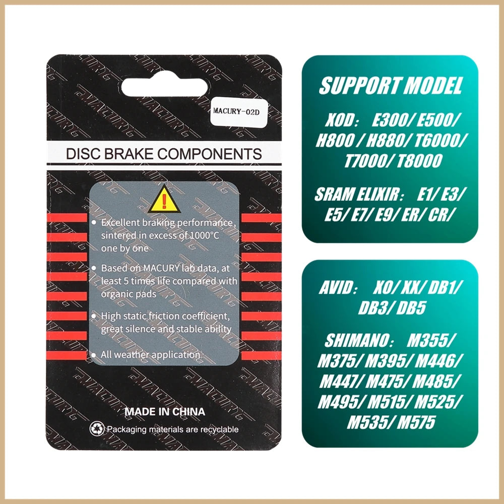 02D Sintered Disc Brake Pad for NUTT ZOOM XOD JAK SHIMANO Caliper for ZERO VSETT DUALTRON KAABO KUGOO TEVERUN Electric Scooter