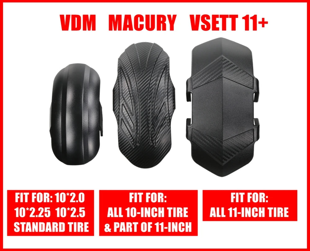 Universal Carbon-Fiber-Pattern Mudguard for VSETT 10+ MUKUTA 10 Plus ZERO 10X KAABO Mantis 10-Inch Electric Scooter Fender Wing