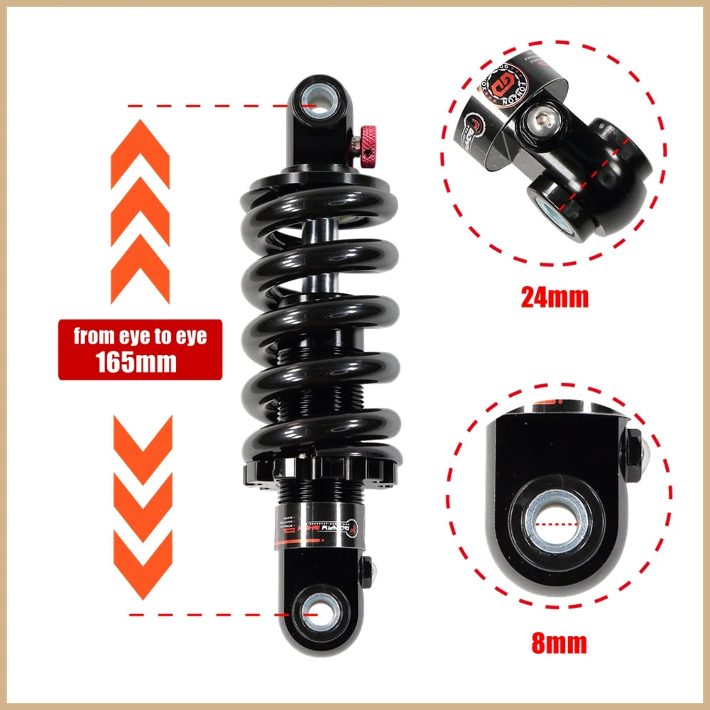 165mm 2000LBS Variable Damping Shock Absorber for Electric Scooter VSETT 10+ IO HAWK ZERO 10X KUGOO LX10+ NAMI TEVERUN Oil Coil