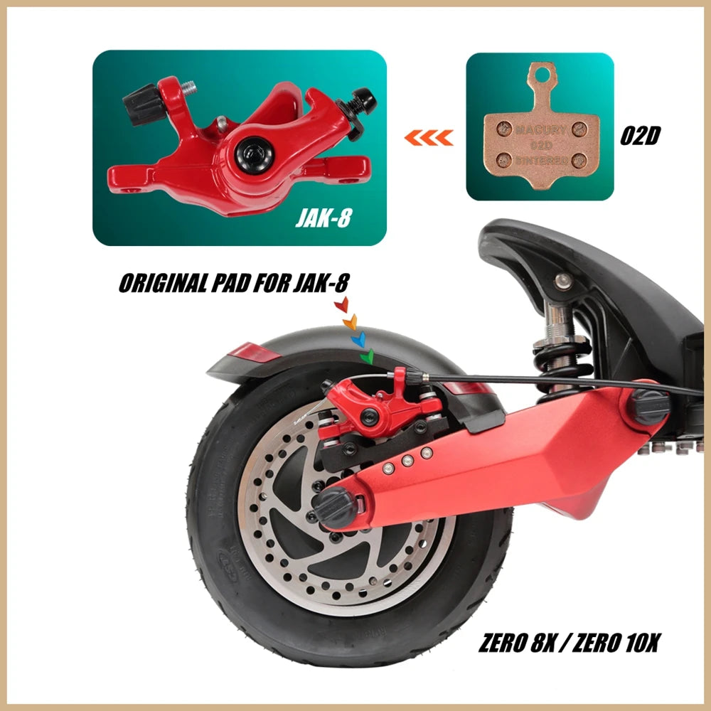 02D Sintered Disc Brake Pad for NUTT ZOOM XOD JAK SHIMANO Caliper for ZERO VSETT DUALTRON KAABO KUGOO TEVERUN Electric Scooter