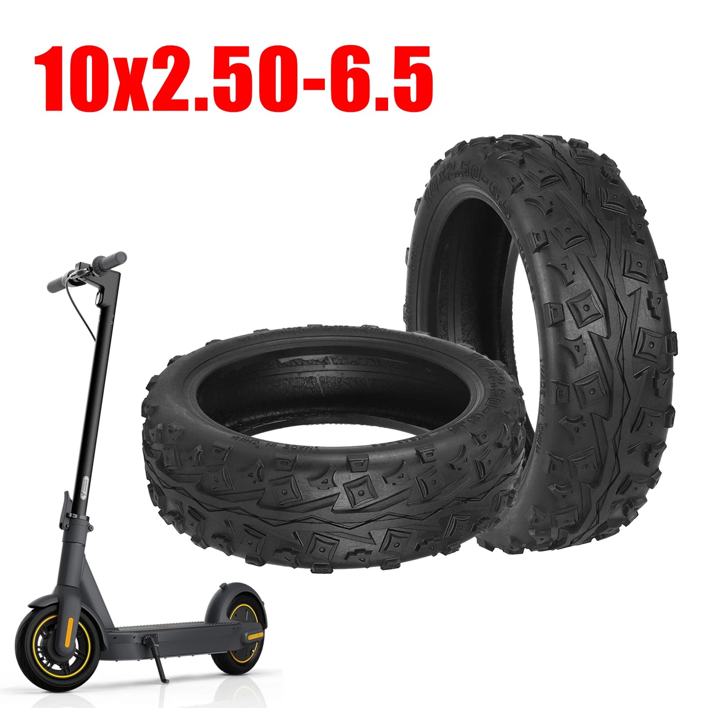 10 Inch 60/70-6.5 Tubeless Tire For Ninebot Max G30 Electric Scooter 10x2.50-6.5 Rubber Tire Off-road Tyre Replace Scooter Parts