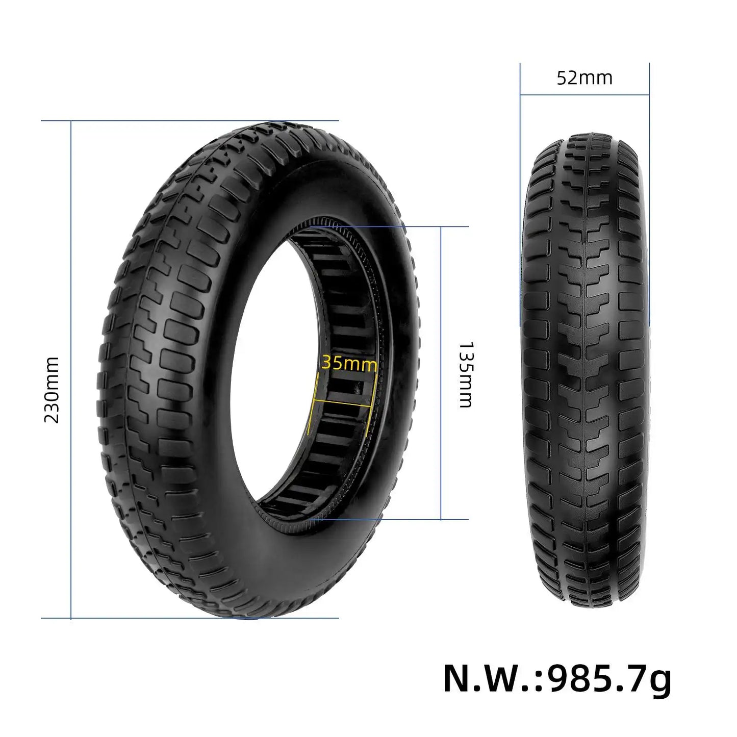 10Inch Solid Tire for Xiaomi M365/Pro/M3 Electric Scooter 10x2.125 Enlarged Tubeless Solid Tire Modification Upgrade Accessories