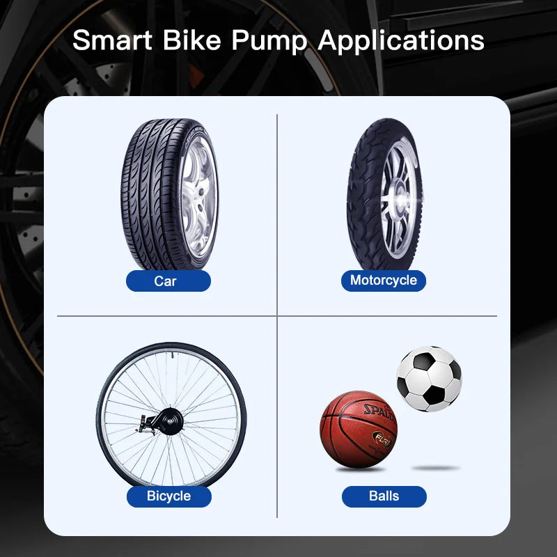 1 Set Car Air Pump Portable Mini Self Propelled Electric Tire Pump Handheld Wireless Digital Display Charging Pump